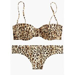 J. Crew Underwire Bikini in Leopard 32B Top, Small Bottom NWT